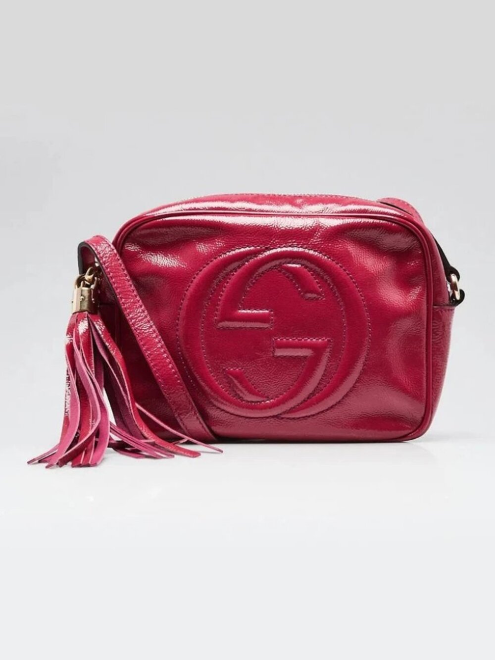 Gucci Pink Patent Leather Soho Disco Shoulder Bag